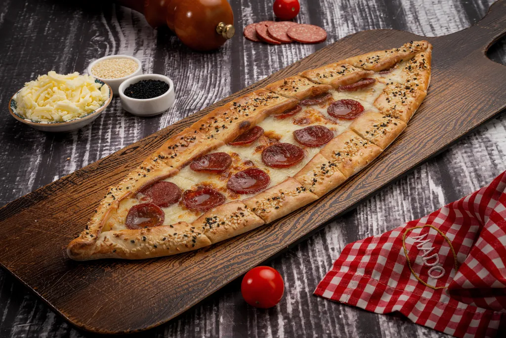 Sausage with Cheese Pide