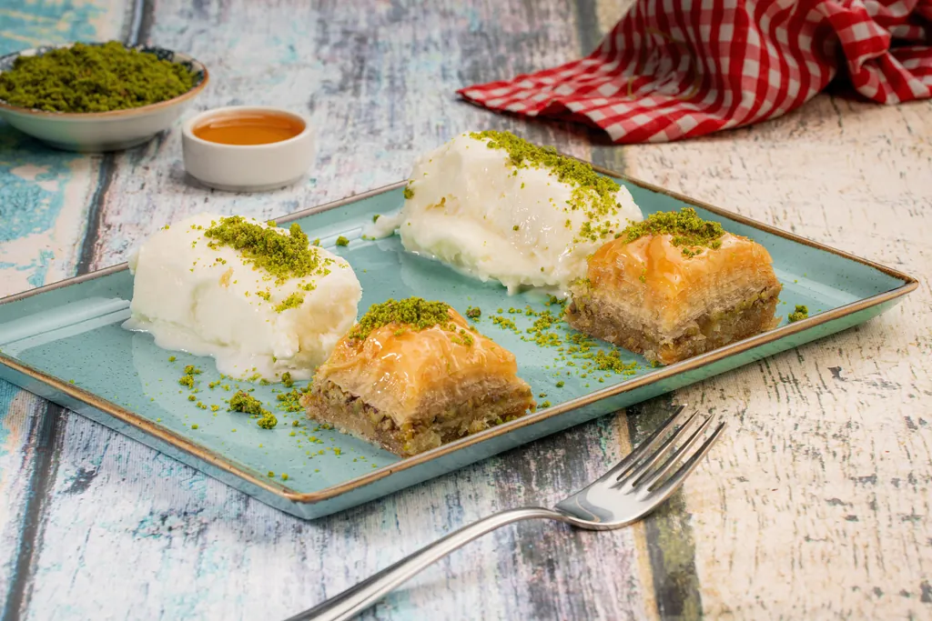 Pistachio Baklava (with Ice Cream)